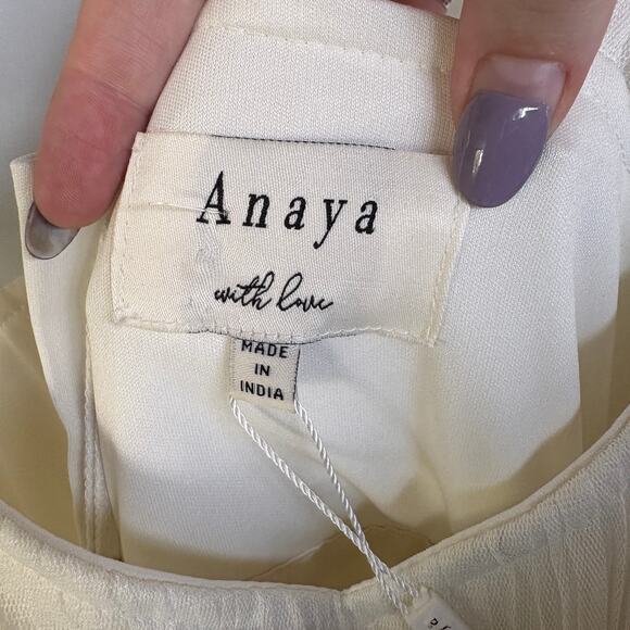 NWT Anaya Maternity Cream Babydoll Tulle Gauzy Summer Ethereal Maxi Dress Size 4 - Picture 8 of 11